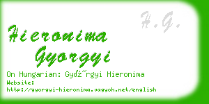 hieronima gyorgyi business card